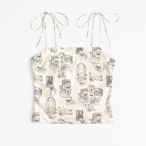 Abercrombie Linen Blend Tie Strap
Tank Top - Cafe Print